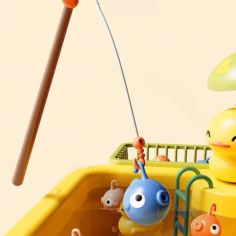 Kids Kitchen Sink Toys Electric Dishwasher Playing Toy with Running Water Pretend Play Food Fishing Toy Role Playing Girls Gift