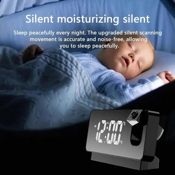 Digital Projection Alarm Clock with LED Mirror Display