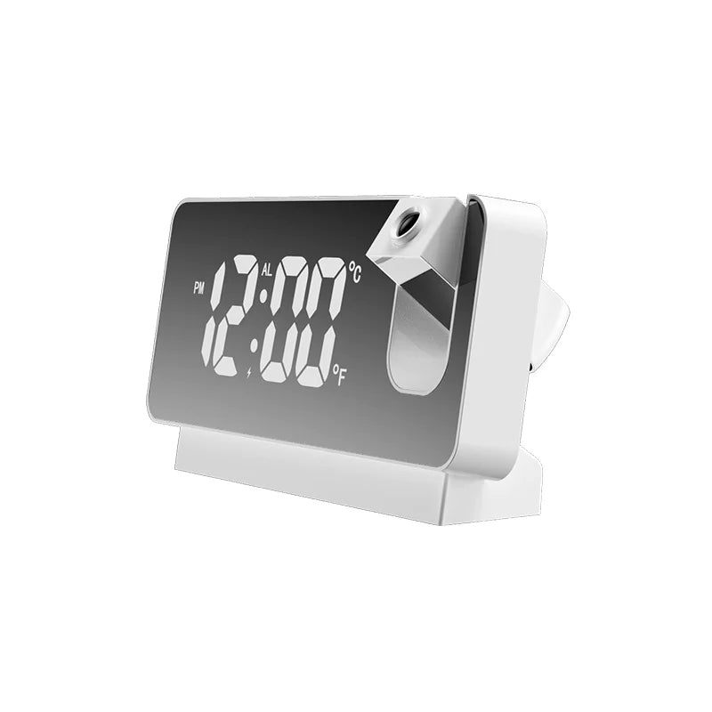 Digital Projection Alarm Clock with LED Mirror Display