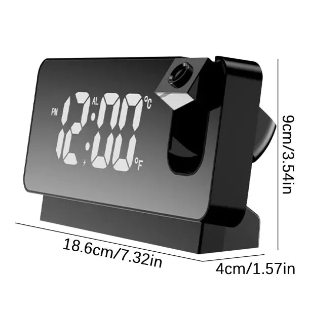 Digital Projection Alarm Clock with LED Mirror Display
