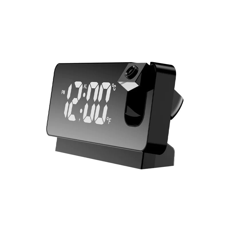 Digital Projection Alarm Clock with LED Mirror Display